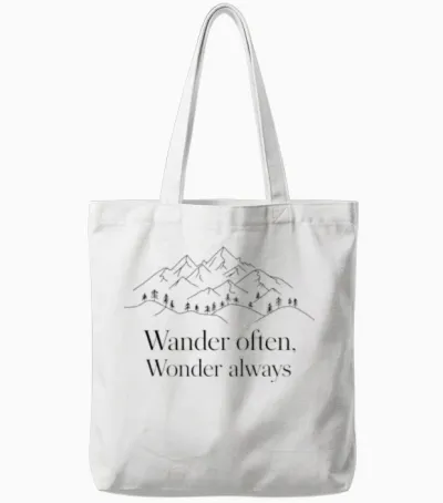 Hiking Adventure Apparel Tote Bags - White
