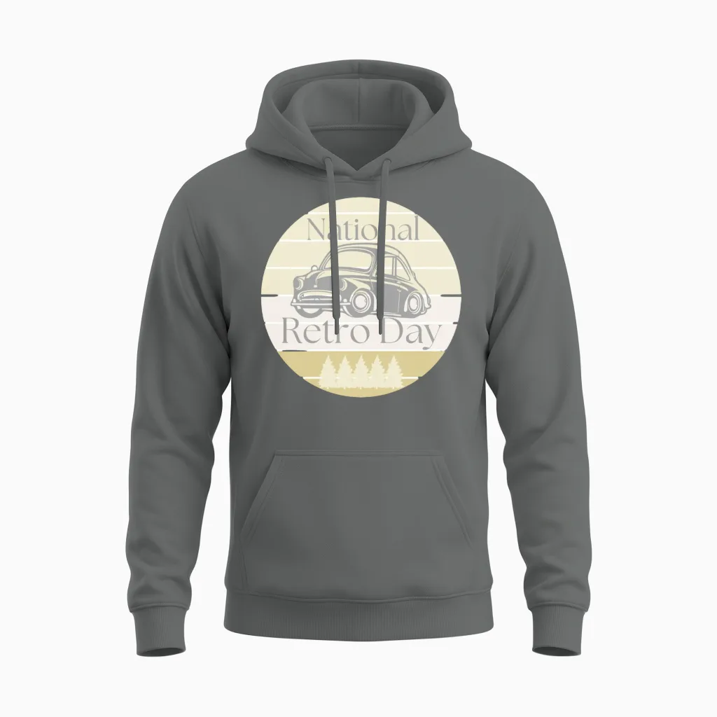 National Retro Day Unisex Hoodie in Graphite Heather