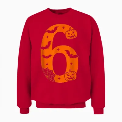 Number 6 Funny Six Seven Meme Halloween Unisex Sweatshirt - Red