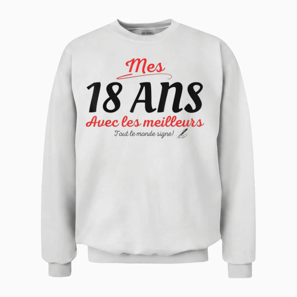 To Sign 18 Years Anniversary Gift Anniv 18 Years Signature T-Shirt, White Unisex Sweatshirt in White