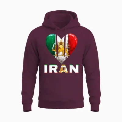 Shir O Khorshid Iran Löwe & Sonne Persisches Emblem Iranische Flagge Unisex Hoodie - Maroon
