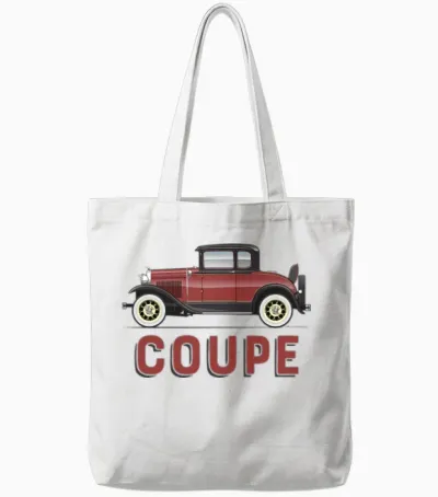 Coupe Maroon Tote Bags - White