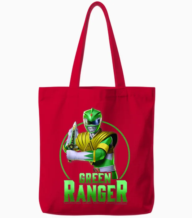 Power Rangers Green Ranger Karate Action Circle Portrait Tote Bags in Red