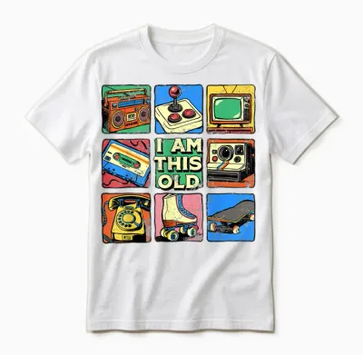 I Am This Old Retro Vintage Nostalgia 80s 90s Cassette Tape Unisex T-Shirt - White