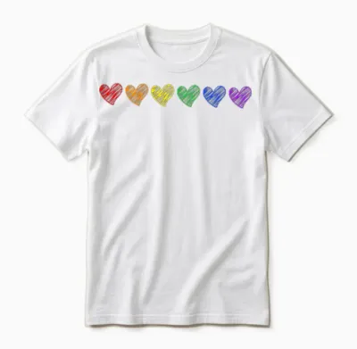 Winzige Regenbogenherzen Subtile Pride Month Flagge Lgbt Gay Rights Unisex T-Shirt - White