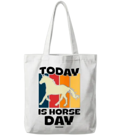 Today Is Horse Day Tote Bags - White