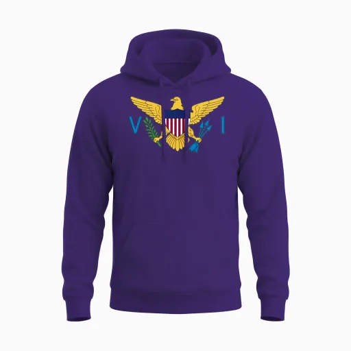 Flag of the United States Virgin Islands Unisex Hoodie in Purple