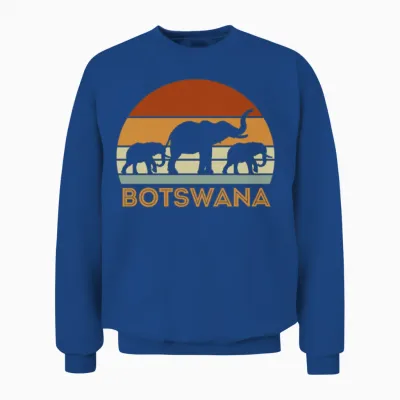 Botswana Elephant Retro Unisex Sweatshirt - Royal