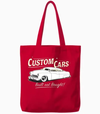 Custom Cars - Built Not Bought - Mercury Tote Bags - Red