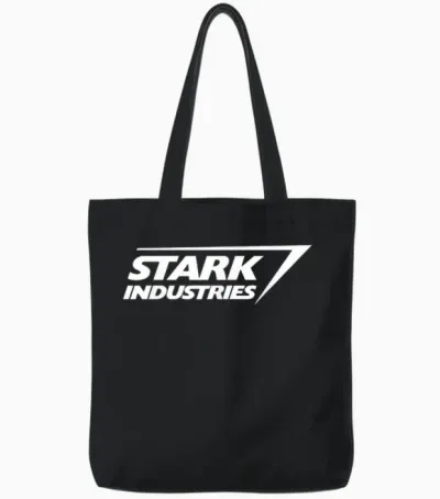 Marvel Iron Man Stark Industries Logo Tote Bags - Black