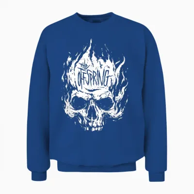 The Offspring Official White Skull Logo T-Shirt, Black Unisex Sweatshirt - Royal