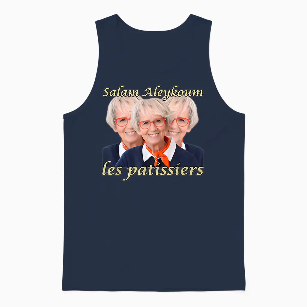 Salam Aleykoum the Funny Pastry Chefs Meme. Unisex Tank Top in Navy