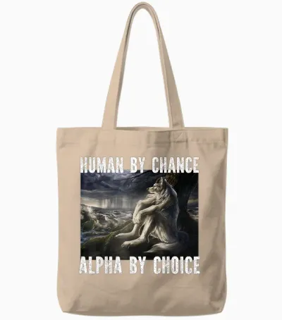 I Heart Werewolfs Alpha Funny Cringe Werewolf Wolf Meme T-Shirt, Black Tote Bags - Natural