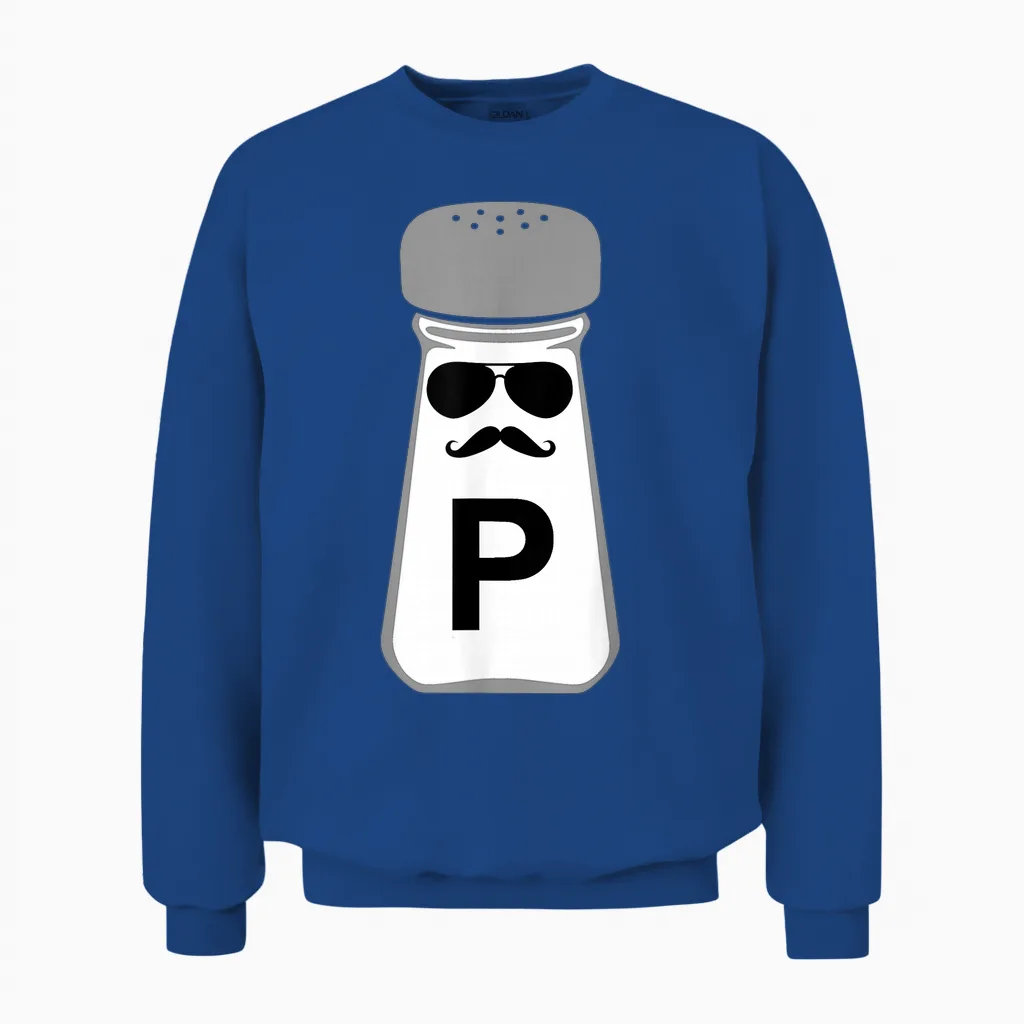 Salt and Pepper Halloween Costume T-Shirt, Black Unisex Sweatshirt in Royal