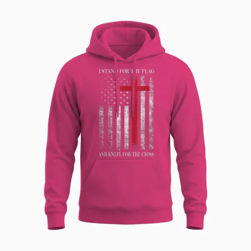 I Stand for the Flag and Kneel for the Cross Usa Unisex Hoodie - Heliconia