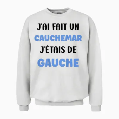 Humour France [back] J'ai Fait Un Caumar J'était De Gauche Unisex Sweatshirt - White