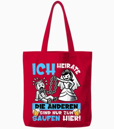 Poltern Bräutigam T-Shirt Jga Männer Junggesellenabschied Tote Bags - Red