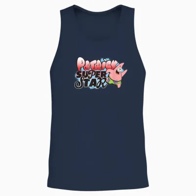 Sponge Bob - Patrick Super Star Unisex Tank Top - Navy