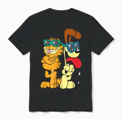 Garfield & Odie Wearing Shades Cool Shot Unisex T-Shirt - Black