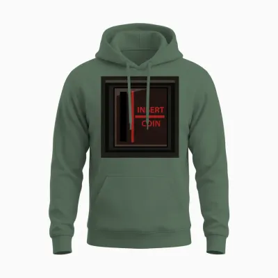 Coin Arcade Retro Gamer Unisex Hoodie - Military Green