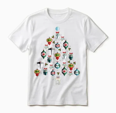 Star Wars Christmas Tree Ornaments Holiday Unisex T-Shirt - White