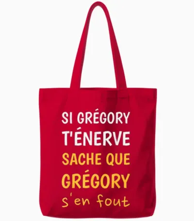 Humor Name Custom Gregory Gift Idea Funny Tote Bags - Red