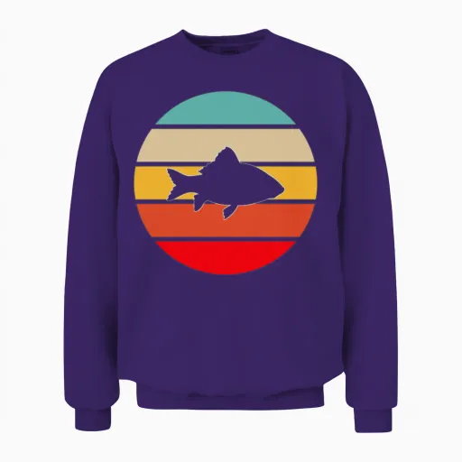 Fish Retro Unisex Sweatshirt - Purple