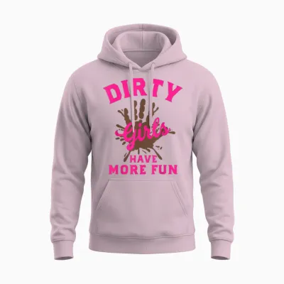 Mud Run Shirts Dirty Girls Haben Mehr Spaß Beim Muddy Race Running Unisex Hoodie - Light Pink