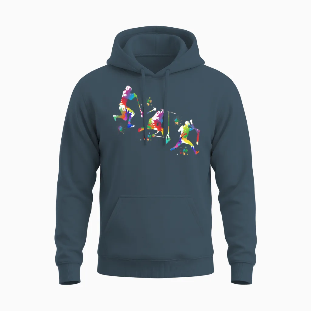 Stunt Scooter Unisex Hoodie in Dark Heather