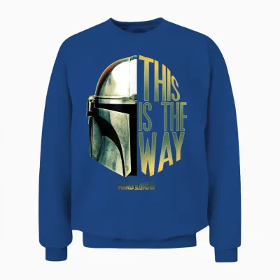 Star Wars: the Mandalorian This Is the Way Helmet Logo Stack Unisex Sweatshirt - Royal