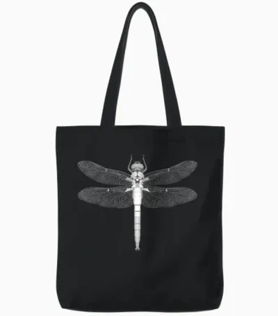 Dragonfly Insect Motif Wings Insects Dragonflies Tote Bags - Black