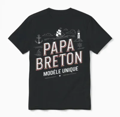 Papa Breton Unique Model Father's Day Gift Unisex T-Shirt - Black