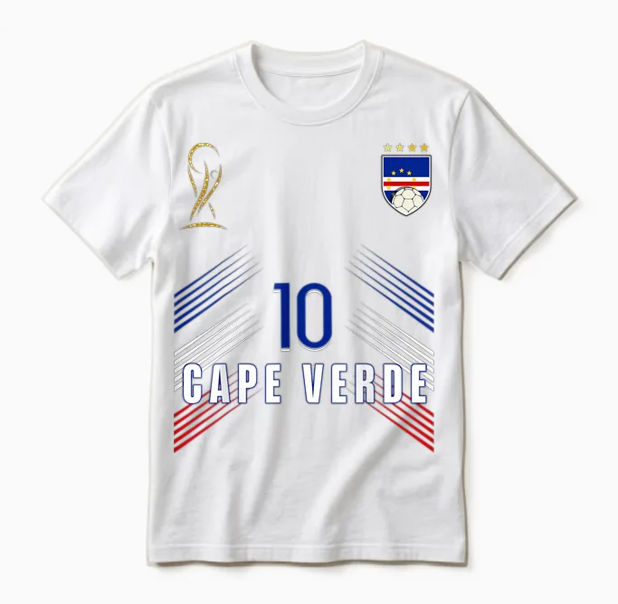 Retro Cape Verde Flag Cape Verdean Pride Lovers Unisex T-Shirt in White