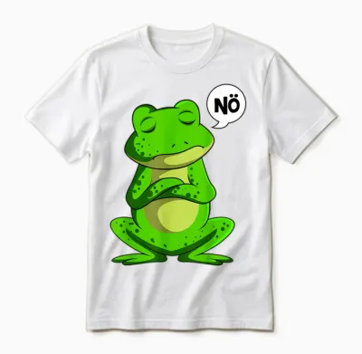 Süße Frosch Liebhaber Geschenke Unisex-Erwachsene Kinder Cartoon T-Shirt Schwarz V-Ausschnitt Halbarm Small Winter 1 Count Unisex T-Shirt - White