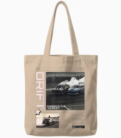 Cool Retro Vintage Japanese Jdm Tokyo Japan Drift Race Car T-Shirt, Black Tote Bags - Natural