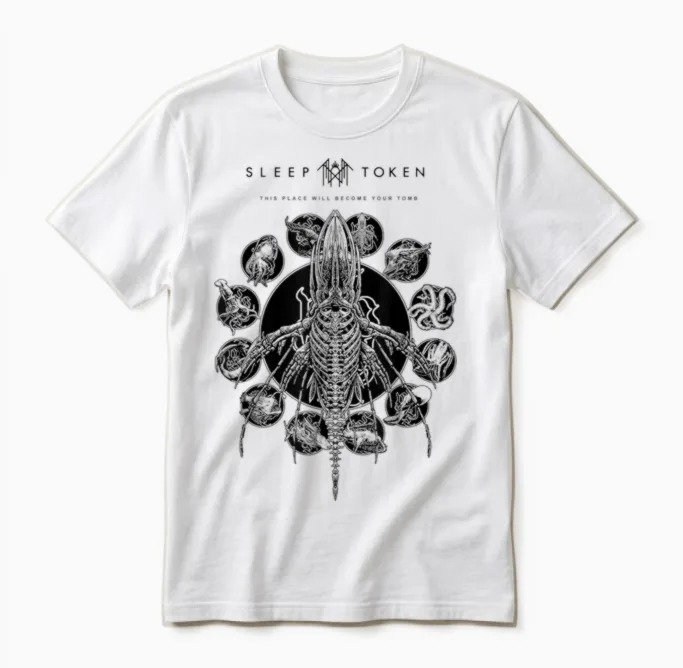 Sleep Token Remains White Unisex T-Shirt in White