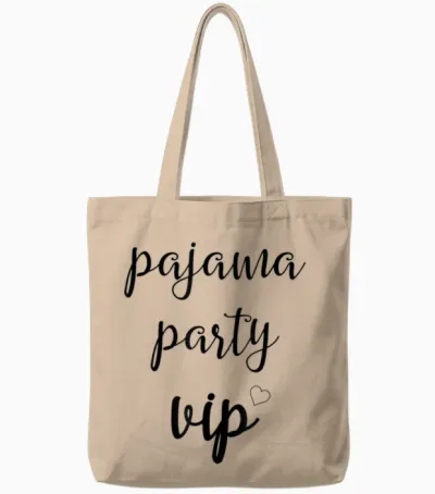 Pajama Party Shirt - Funny Pajama Party Shirt T-Shirt, Gray Tote Bags - Natural