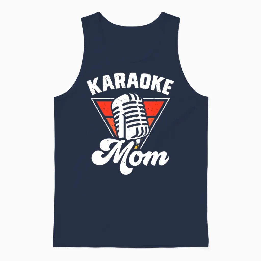Karaoke Mom Unisex Tank Top in Navy