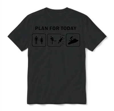 Funny Jetski Unisex T-Shirt - Black