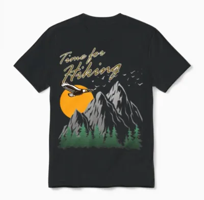Hiking Hike Time for Hiking Vintage Unisex T-Shirt - Black