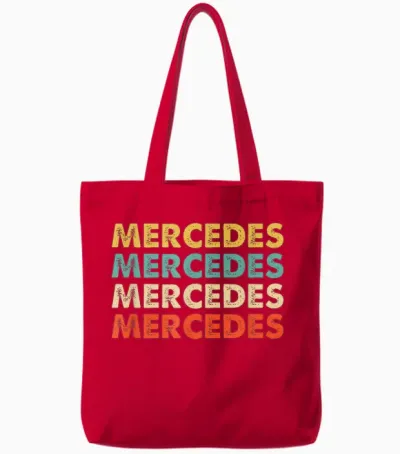 Name Mercedes Tote Bags - Red