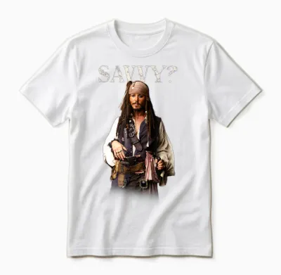 Disney Pirates of the Caribbean Captain Jack Savvy? Unisex T-Shirt - White