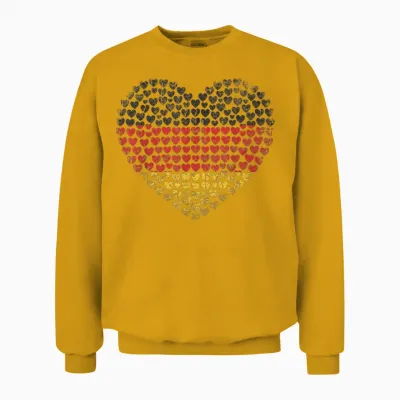 Deutschland Flaggenherz Aus Kleinen Herzen Schwarz Rot Gold Unisex Sweatshirt - Gold