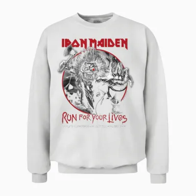Iron Maiden Run for Your Lives Tour 2026 Santiago Ii Unisex Sweatshirt - White