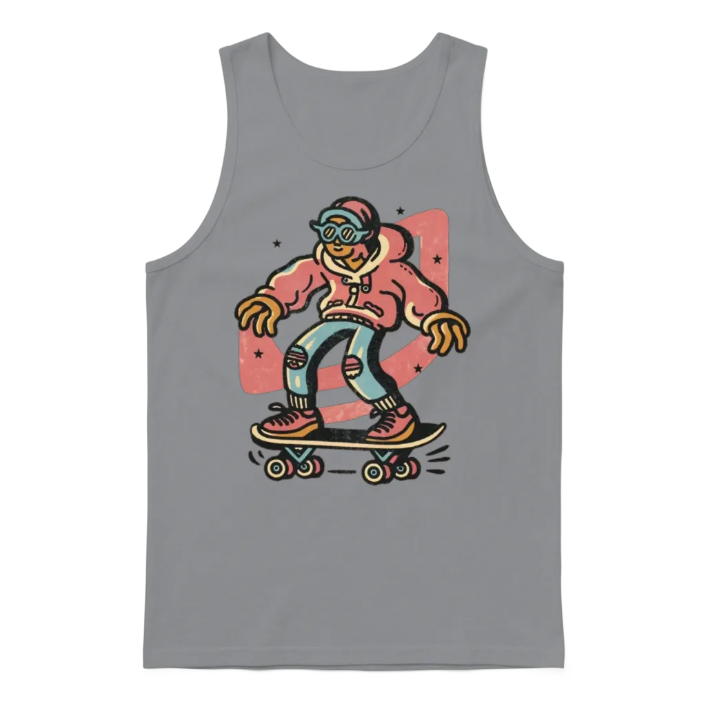 Funny Skater Retro Unisex Tank Top - Sport Grey
