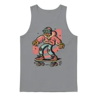 Funny Skater Retro Unisex Tank Top - Sport Grey – 1
