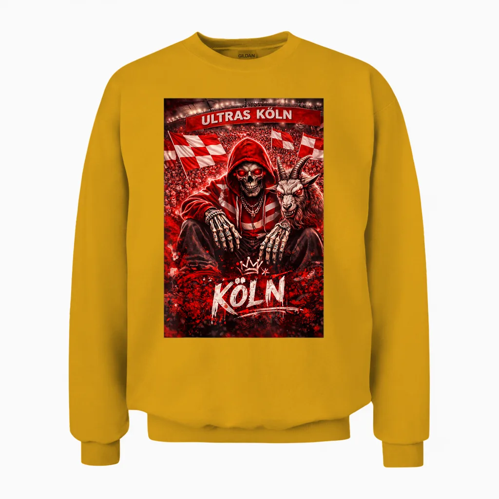 Köln T-Shirt Kölner Ultras Tradition Herren Südkurve Kölle Unisex Sweatshirt in Gold