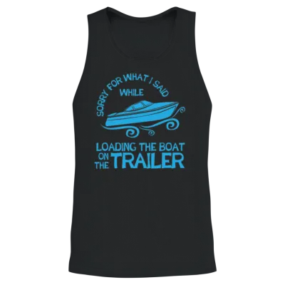 Boating Gift Loading the Boat on the Trailer Unisex Tank Top - Black