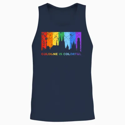 Cologne Is Colorful - Lgbt Pride Csd Gay Pride Skyline Bunt Unisex Tank Top - Navy