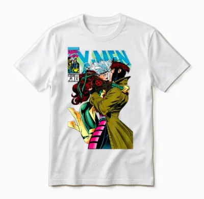 Marvel X-Men Gambit & Rogue Beautiful Couple Cover Unisex T-Shirt - White